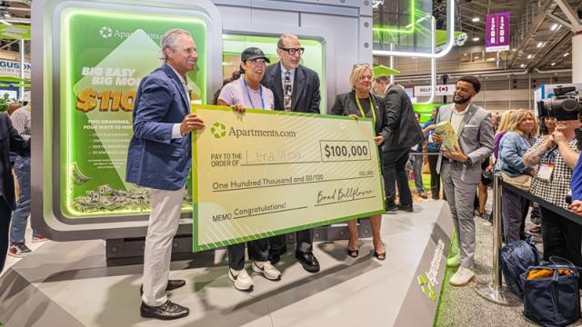 Winner of $100k giveaway at NAA Apartmentalize 2026